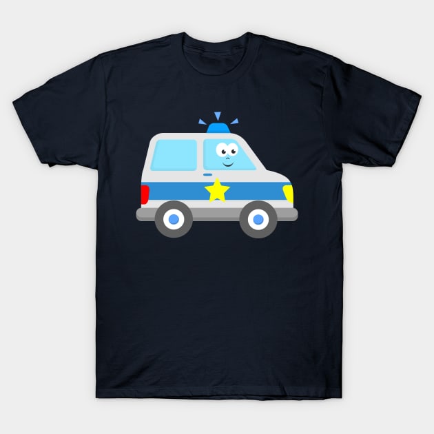 Kids Police Car T-Shirt by samshirts